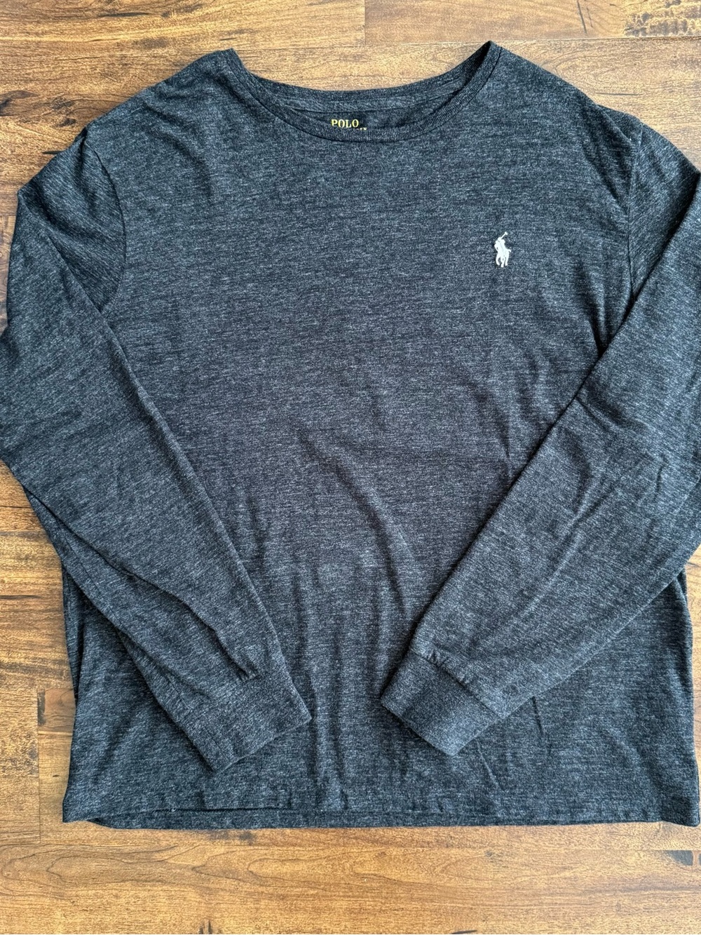 Polo by Ralph Lauren Charcoal Heather Long-Sleeve Crewneck Shirt